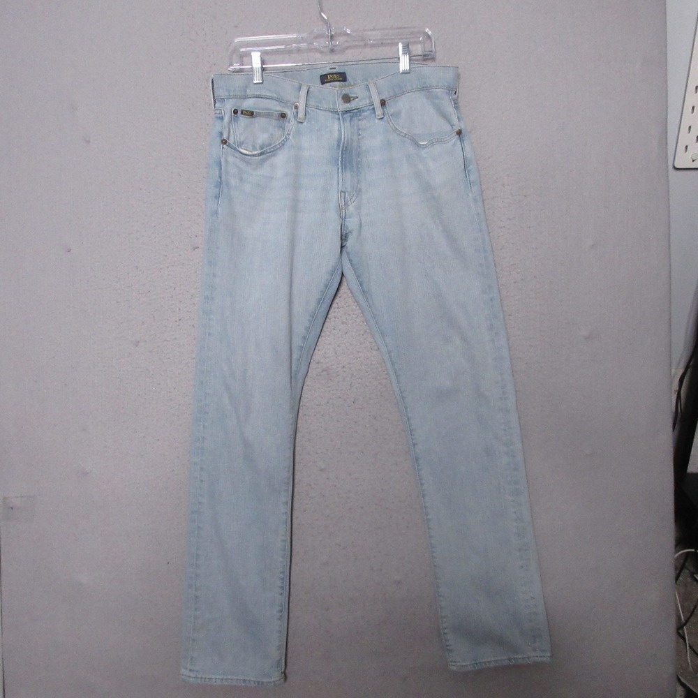 Polo Ralph Lauren Jeans 32x32 Varick Slim Straight Light Wash Americana Preppy